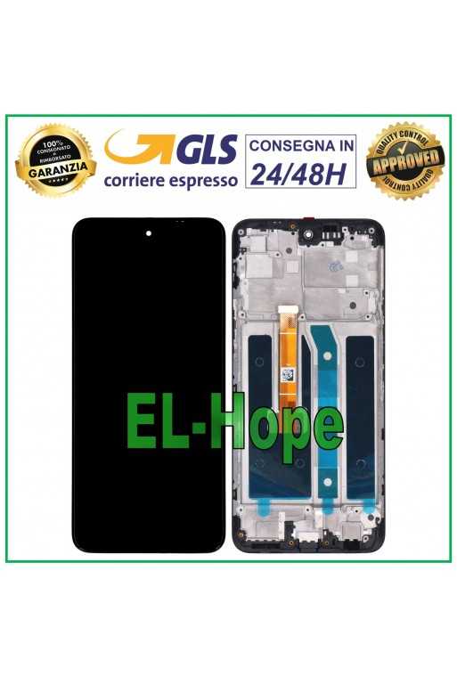 DISPLAY LCD + FRAME PER LG K52 LMK520EMW LM-K520 LMW TOUCH SCREEN VETRO NERO