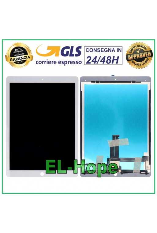 DISPLAY LCD + TOUCH SCREEN PER APPLE IPAD PRO 12.9&amp;quot; A1584 A1652 VETRO BIANCO
