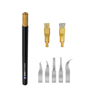 KIT BISTURI CON ASTA IN LEGNO DI SANDALO - 5 LAME PER RIPARAZIONE CPU DI ALTA PRECISIONE + 2 PENNELLI JS-05 JITONGXUE