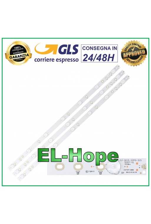 KIT 3 BARRE STRIP LED PER TV SONY GJ-2K15 D2P5-315 D307-V1 KDL32R3 00BV1 30D