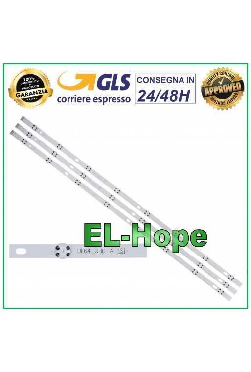 KIT 3 BARRE STRIP 8 LED TV LG 43&amp;quot; 43LH61 / 43LH63 / 43LH64 / 43LH66 / 43LH68