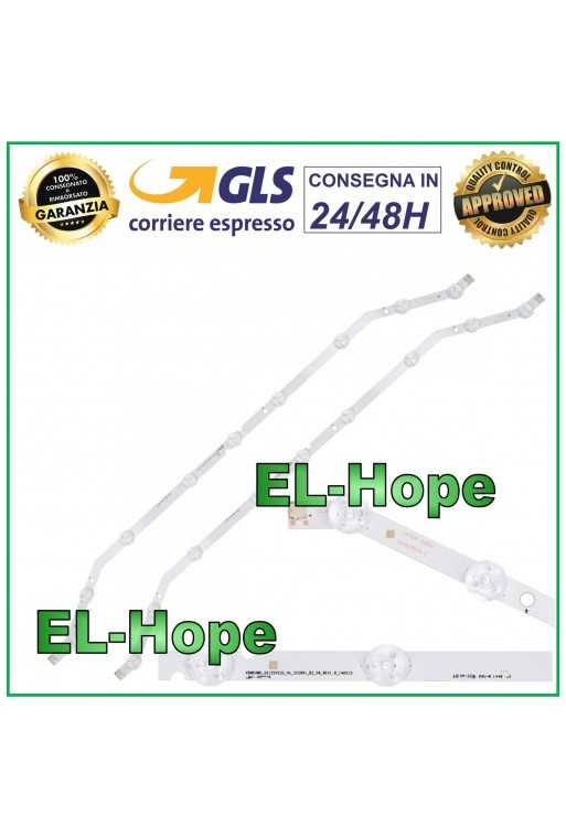 KIT 2 BARRE 9 LED PER TV 32&amp;quot; SAMSUNG LB318 DZDX 220507REV1.0 LM41-00001R 586 mm