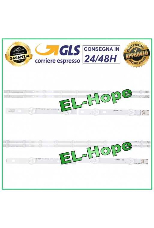 KIT 4 BARRE 9 LED PER TV LG 32&amp;quot; REV0.6 LB288N 6916L-1030A / LB289N 6916L-1031A