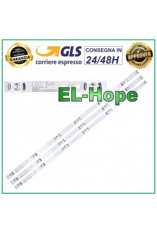KIT 3 BARRE STRIP 6 LED PER TV LG 32&amp;quot; LGIT B+A 6916L-1703A (A) / 6916L-1704A (B)