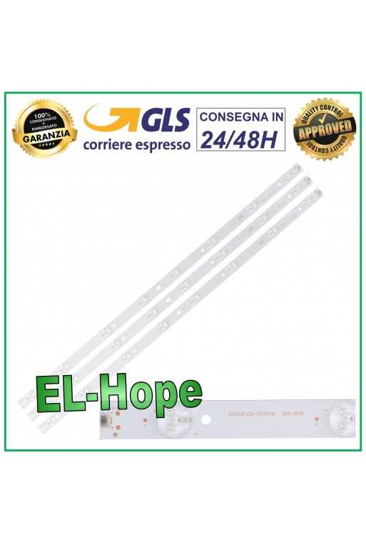 KIT 3 BARRE STRIP 8 LED PER TV 32&amp;quot; TCL JL.D32081235-057AS-M H32B3803 H32B380B