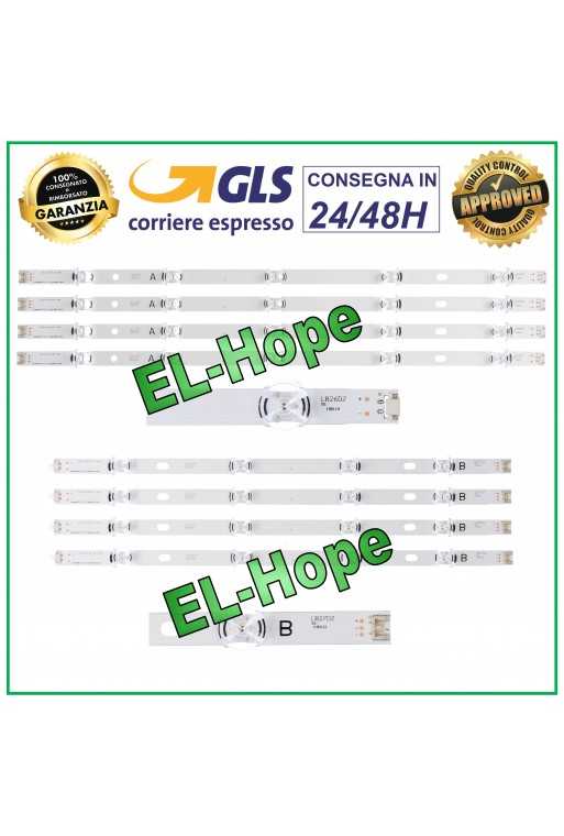 KIT 8 BARRE STRIP LED PER TV LG 47&amp;quot; LB26DZ (A) - LB27DZ (B) INNOTEK DRT 3.0