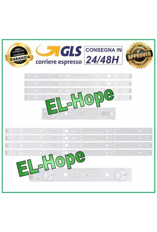 KIT 8 BARRE LED PER TV LG 43&amp;quot; CRH-A4330300104L6CNREV10 CRH-A4330300105R6CNREV10