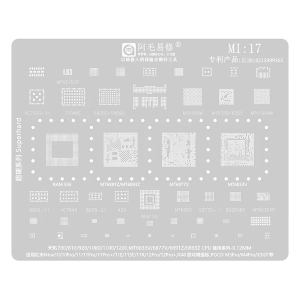 STENCIL PER REBALLING FULL IC XIAOMI REDMI NOTE 10/ 10 PRO / 11 /11 PRO / 11 PRO +/ 11E / 11SE / 11R / 12 PRO/ 12 PRO + / POCO M3 PRO/ M4 PRO CPU MI17 AMAOE