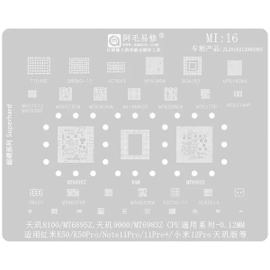 STENCIL PER REBALLING FULL IC XIAOMI REDMI K50 PRO / NOTE 11 PRO CPU MI16 AMAOE
