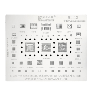 STENCIL PER REBALLING FULL IC XIAOMI REDMI 9 / NOTE 9 / 9 PRO CPU MI13 AMAOE