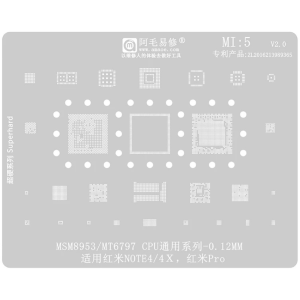 STENCIL PER REBALLING FULL IC XIAOMI REDMI NOTE 4 / 4X / PRO MSM8953 / MT6797 CPU MI5 AMAOE