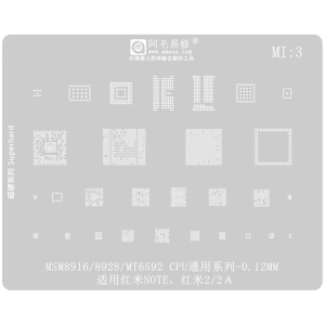 STENCIL PER REBALLING FULL IC XIAOMI REDMI NOTE / 2 / 2A MSM8916/8928 MT6592 CPU MI3 AMAOE