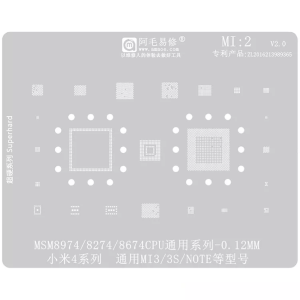 STENCIL PER REBALLING FULL IC XIAOMI 4 / MI3 / 3S / NOTE MSM8974/MSM8274/MSM8674 CPU MI2 AMAOE