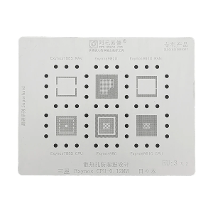 STENCIL PER REBALLING CPU EXYNOS 7885 / 9820 / 9610 / 980 EU3 0.12 MM AMAOE