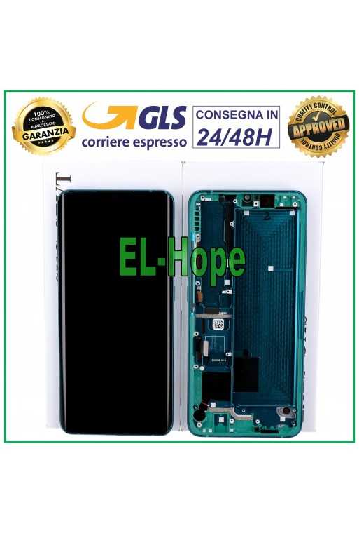DISPLAY LCD FRAME ORIGINALE XIAOMI MI CC9 PRO M1910F4E TOUCH SCREEN GREEN VERDE