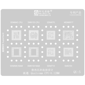 STENCIL PER REBALLING QU5 QUALCOMM CPU 0.12 MM AMAOE